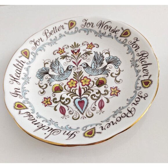 Paragon Warranted Wedding Anniversary Teacup and Saucer For Better, For Worse - Picture 11 of 13